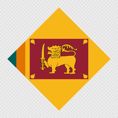 Sri Lanka rhombus flag. Vector illustration.