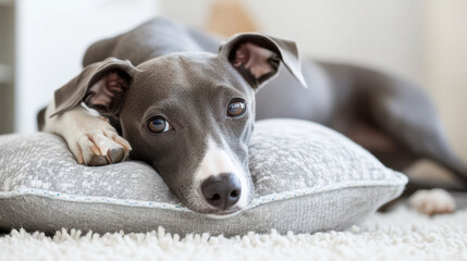 見つめるイタリアングレーハウンド