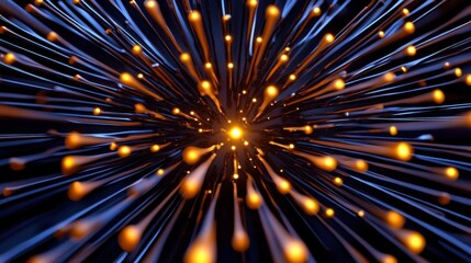 Glowing AI data network effect, futuristic cyberspace visualization, digital matrix elements, intelligent light pattern