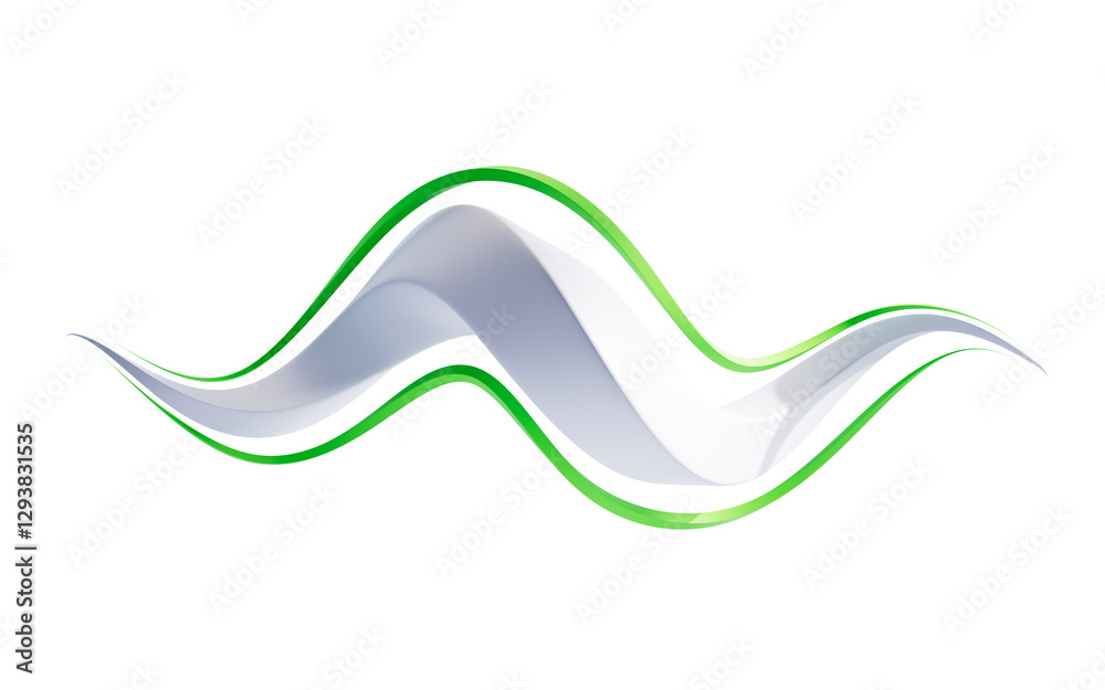 Poster abstract flowing curve lines, 3d rendering.