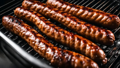 Grilled Sausages on a Barbecue Grill