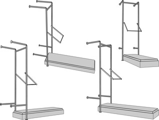 vector illustration design of static running equipment for exercising fitness at home 
