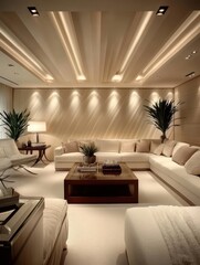Luxury living room displays modern interior design