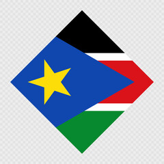 South Sudan rhombus flag. Vector illustration.