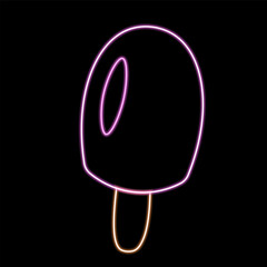 Eskimo pie Ice cream in neon effect