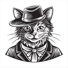 cat silhouette vector style