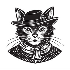 cat silhouette vector style