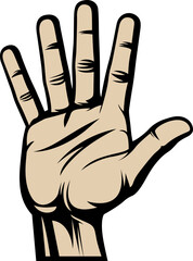 hand shapes signs fingers hand drawn vector image with transparent background