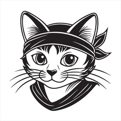 cat silhouette vector style