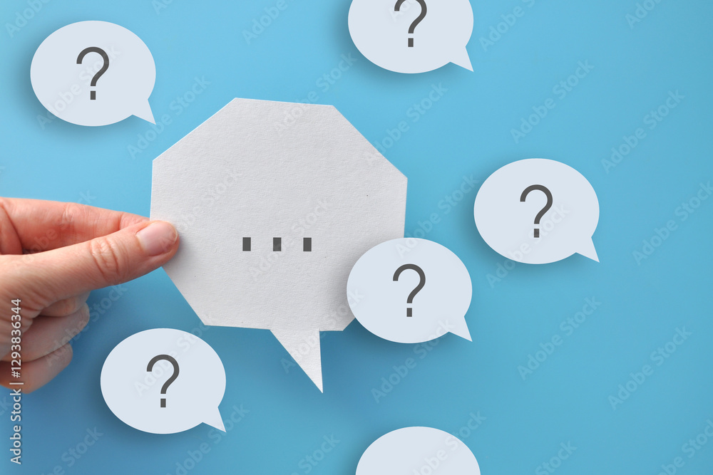 Poster a conversation with questions and answers. the emergence of questions
