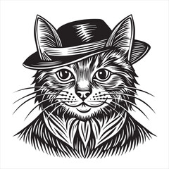 cat silhouette vector style