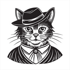 cat silhouette vector style