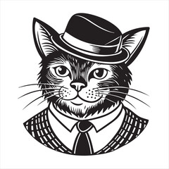 cat silhouette vector style