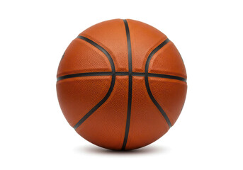 Fototapeta premium Professional Basketball with Textured Surface and Black Ribbing on Clean White Background