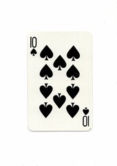 A playing card in the suit of spades centred on a white background.