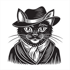 cat silhouette vector style