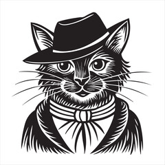 cat silhouette vector style