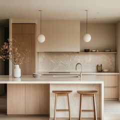 Beautiful modern kitchen displays minimalist design and elegant simplicity