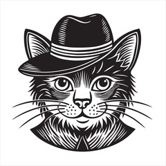 cat silhouette vector style