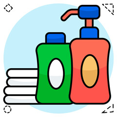 A flat design icon of hand sanitizers