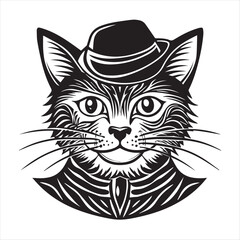 cat silhouette vector style