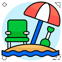 Modern design icon of deck chair