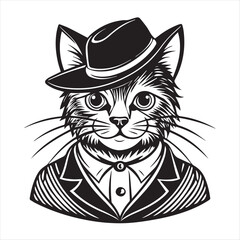 cat silhouette vector style