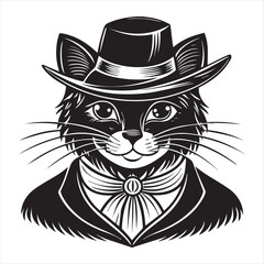 cat silhouette vector style