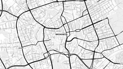 Obraz premium Minimalist Braunschweig Street Map with Labels and Neighborhoods