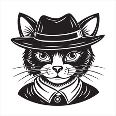 cat silhouette vector style