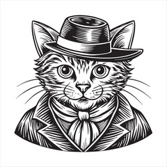 cat silhouette vector style