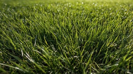 Obraz premium Green grass texture. Field of green grass, a lawn in spring. Background of color grass. Closeup of a freshly mowed lawn, park. Sports turf surface. Backdrop of pasture close up. Nature Wallpaper.