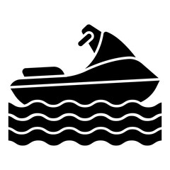 A flat design icon of jet ski vector