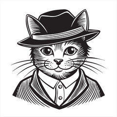 cat silhouette vector style