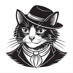 cat silhouette vector style