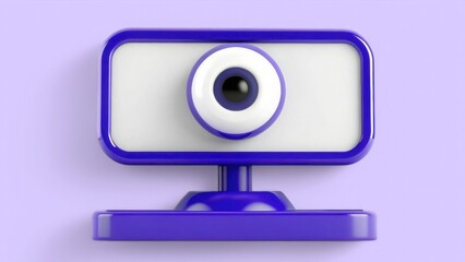 online tutoring 3D Webcam with a purple design on a light background, emphasizing modern technology.