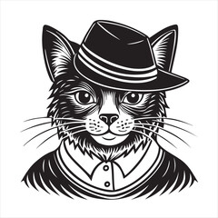 cat silhouette vector style