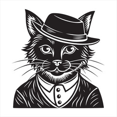 cat silhouette vector style