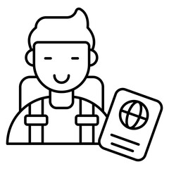 A flat design icon of traveler