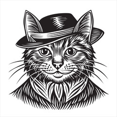 Obraz premium cat silhouette vector style