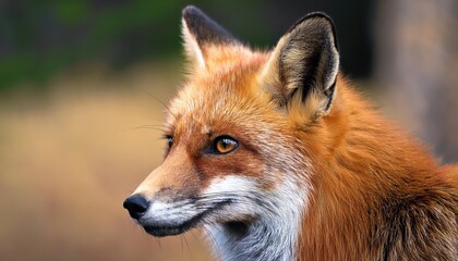 Fototapeta premium Closeup of a Red Fox in a Winter Forest Majestic Wildlife Amidst Snowy Landscape, Capturing the Solitude and Beauty of Nature at Twilight