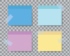 Realistic sticky notes isolated with real shadow on white background
