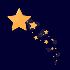 Shooting Star in the Night Sky Illustration
