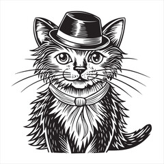 cat silhouette vector style