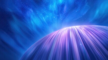 Fototapeta premium Ethereal Purple and Blue Planet Under Starry Night Sky