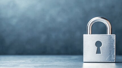 Naklejka premium Silver Padlock on Gray Surface Security and Protection Concept