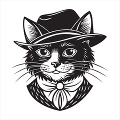 cat silhouette vector style