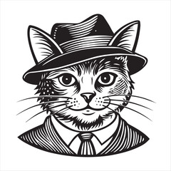 cat silhouette vector style