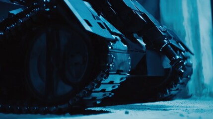 Close Up of Robotic Arm Assembling Military Grade Tank Components