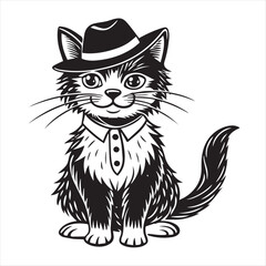 cat silhouette vector style